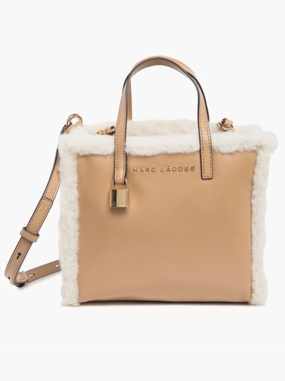 MARC JACOBS Mini Grind Faux Fur Trim Tote Bag